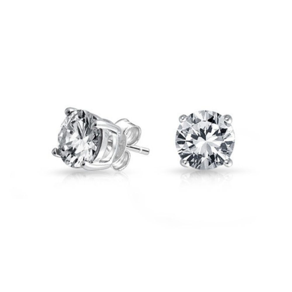 ☀️ Renaissance Collection 14k White Gold CZ Studs
